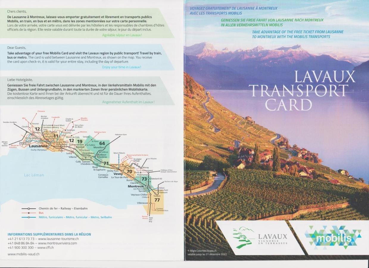 "Les Echalas" Appartement Independant Avec Cuisine En Lavaux Unesco Chexbres Ngoại thất bức ảnh